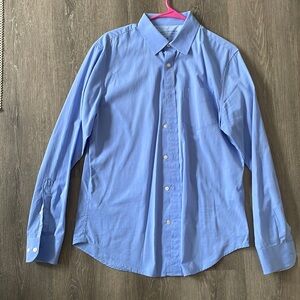 Banana Republic Luxe Stretch Poplin- Men’s Blue Button Down